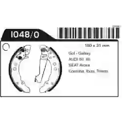 Z-1048/0 -zapatas de freno vw gol-gacel-senda-ford galaxi ( p/camp.de ø 180mm) jgo de 4
